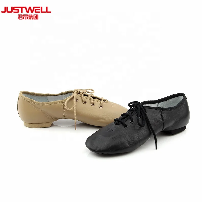 JW China Factory Soft lace up wholesale dance leather jazz shoes