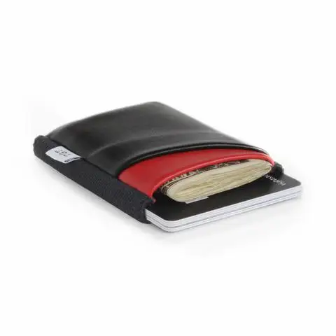 Magic minimalist card holder wallet genuine and pu leather elastic slim wallet