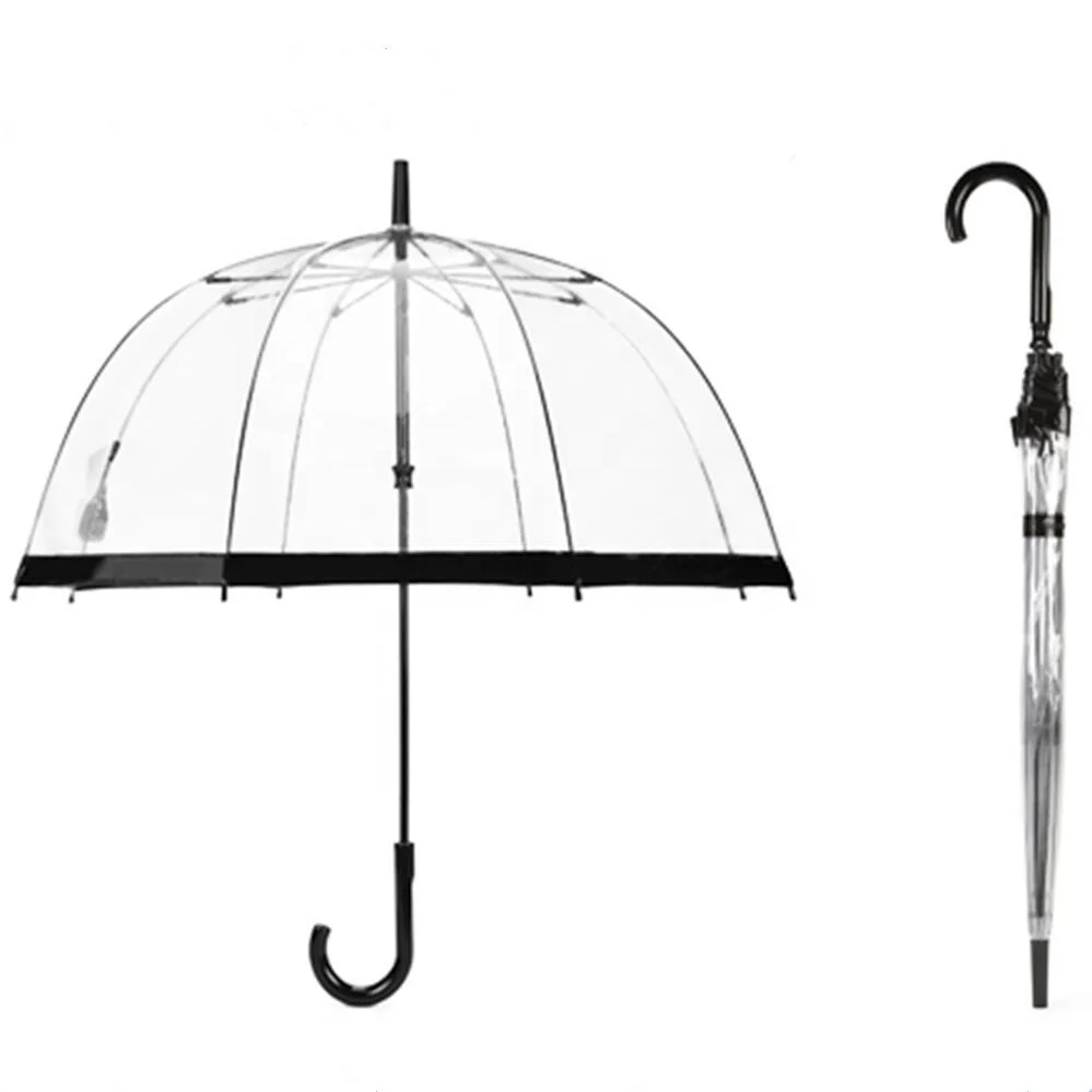 Expensive Quality Clear Dome PVC Umbrellas With Logo Prints