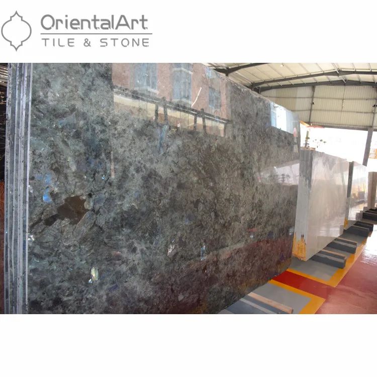 Luxury polished lemurian blue granite