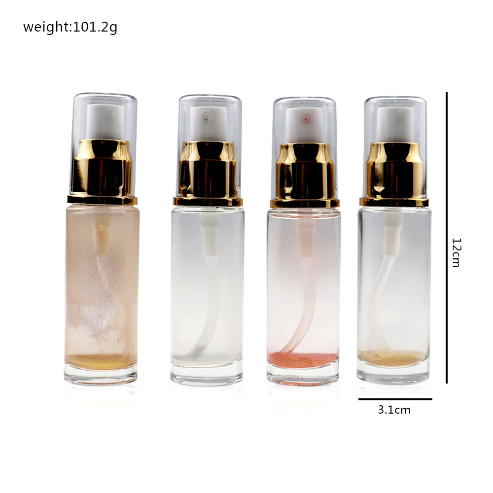 New 4 colors Customized label cosmetics makeup NO LOGO Highlight Shimmer Liquid Highlighter spray