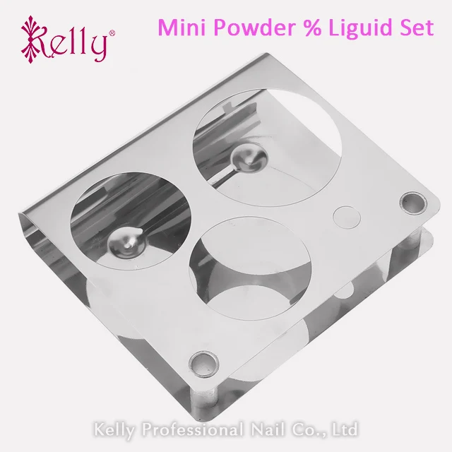 3PCS Mini Stainless Steel Acrylic Nail Cups Crystal Metal Dappen Dish Liquid Powder Holder Container for Nail Art