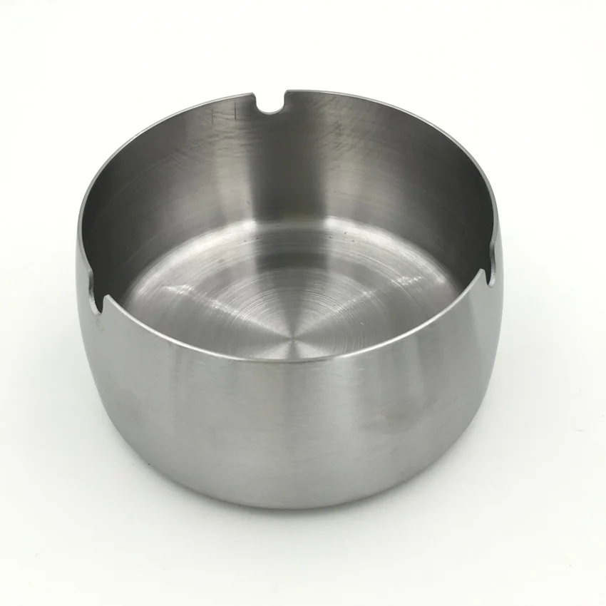 Metal medium size table ashtray home stainless steel round ashtray - M#