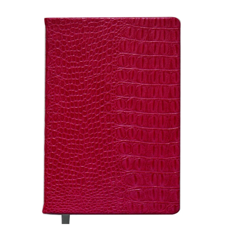 High quality A5 crocodile grain  leather elastic bound notebook 2020 planner