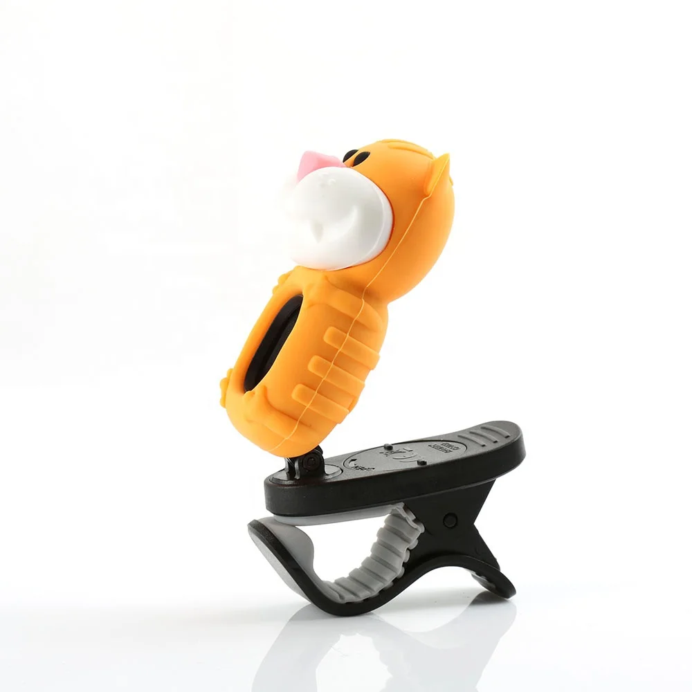 OEM Cute cat electronic clip-on chromatic instrument classical guitar tuner for violin chromatic ukulele bass