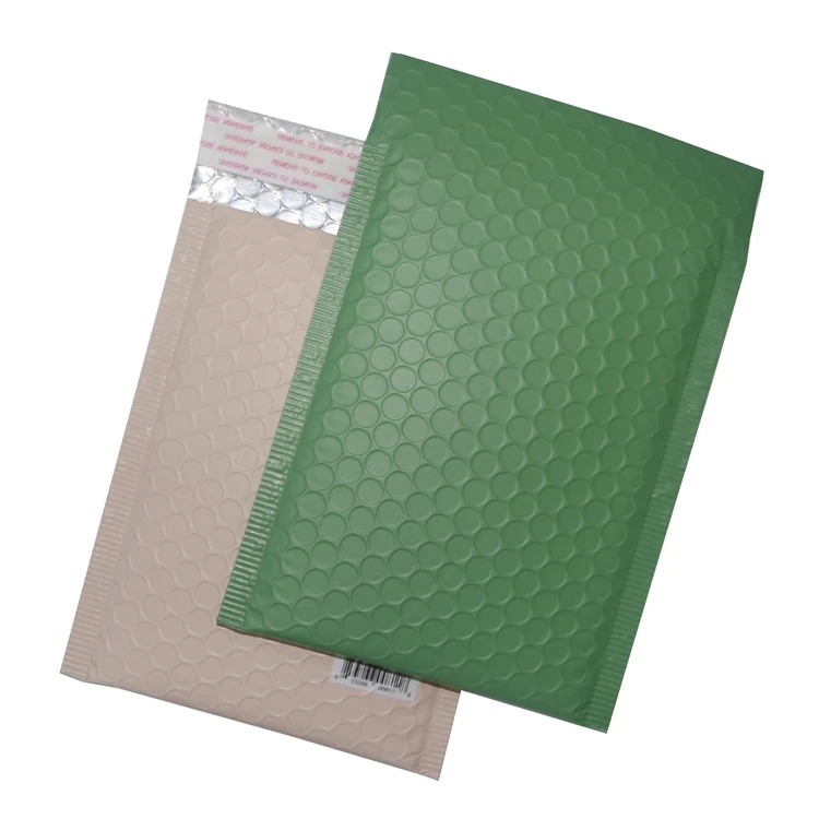 Wholesale Customized Printed  Bubble Envelope Matte Light Green Metallic Bubble Mailer