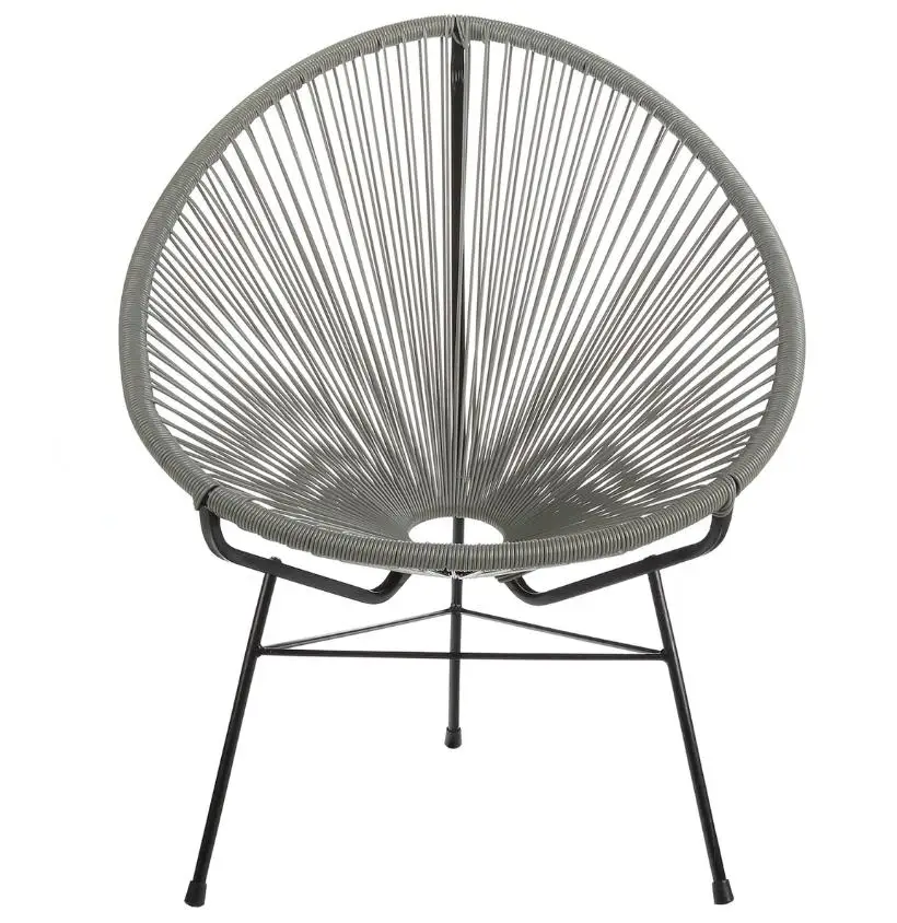 Colorful sun outdoor wicker acapulco waterproof metal frame rattan acapulco  cafe garden chair