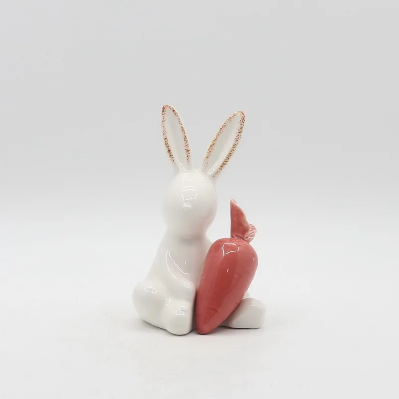 
Lovely ceramic easter decor rabbit with carrot 