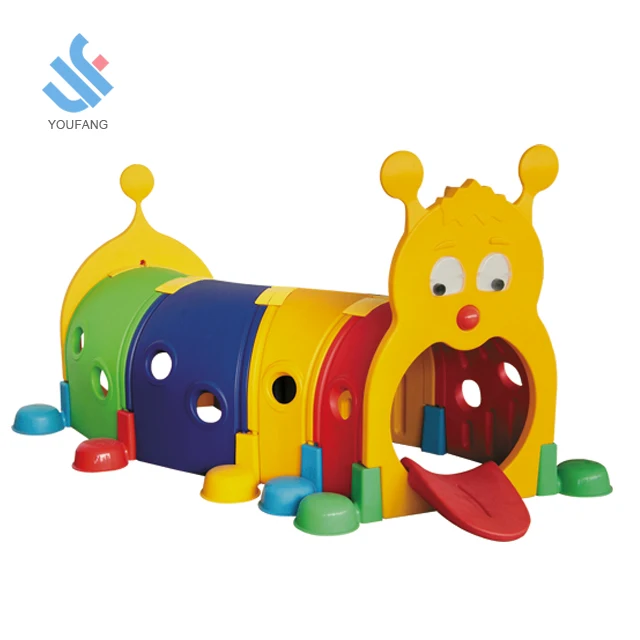 YF-06001B kindergarten various color plastic kids play tunnel children indoor playground equipment caterpillars Elf tunnel toy