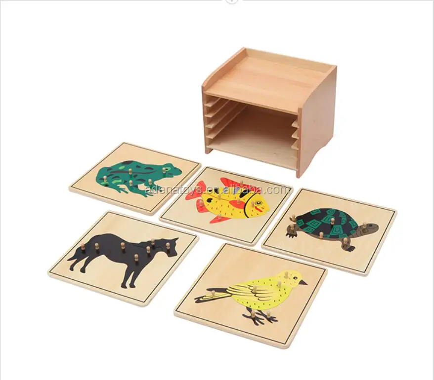 Материалы по методу Монтессори в Китае: игрушки Монтессори B003, пазл-шкаф с животными, включает 5 пазлов, обучающие игрушки для детей