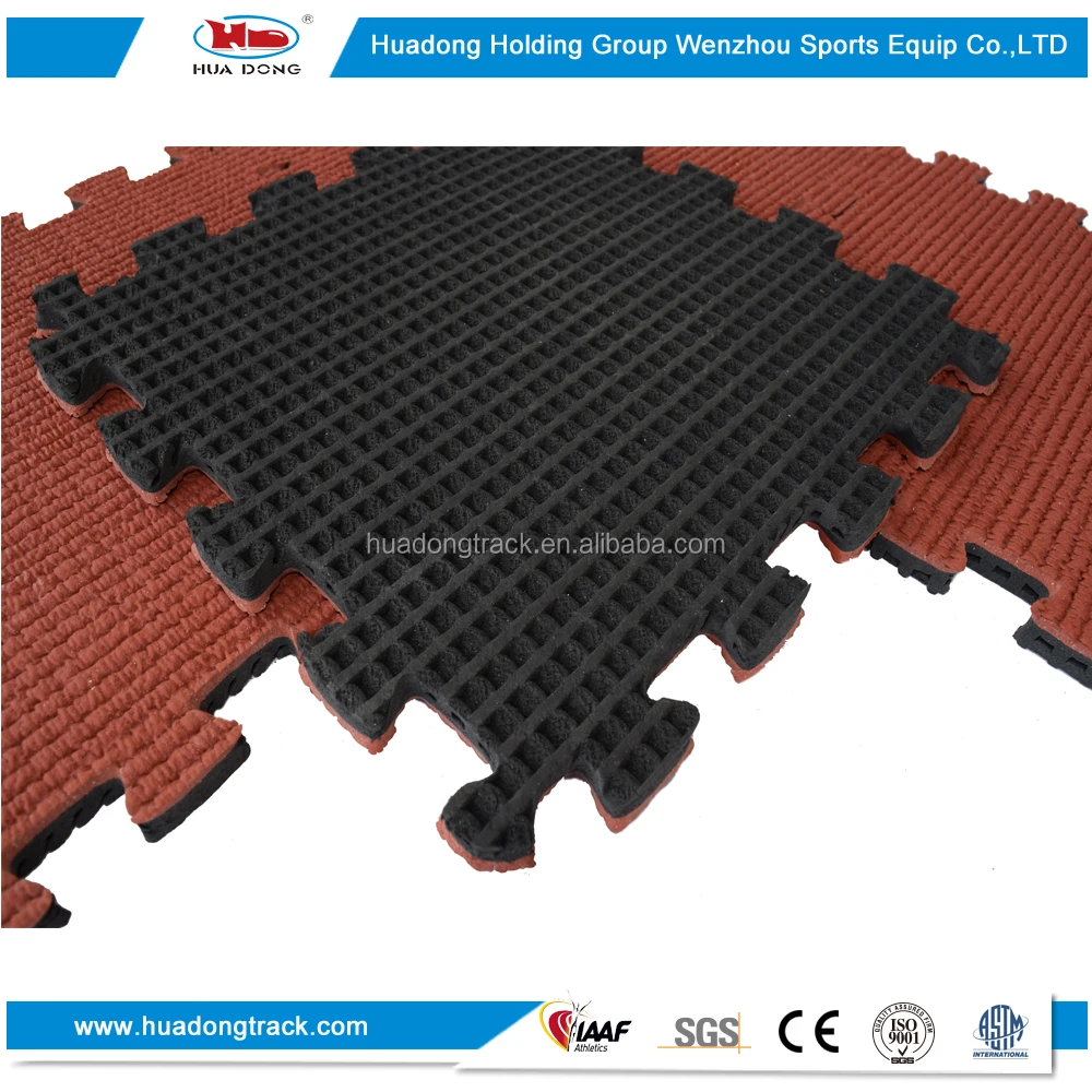 
Recycled safety sports mat interlocking rubber flooring tile 