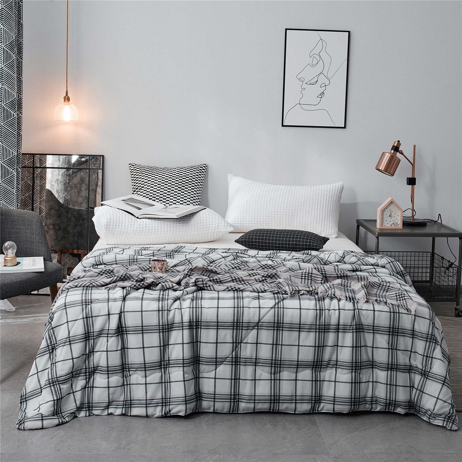 100% Polyester  cooling  summer quilt  Printing microfiber comforter bedding sets