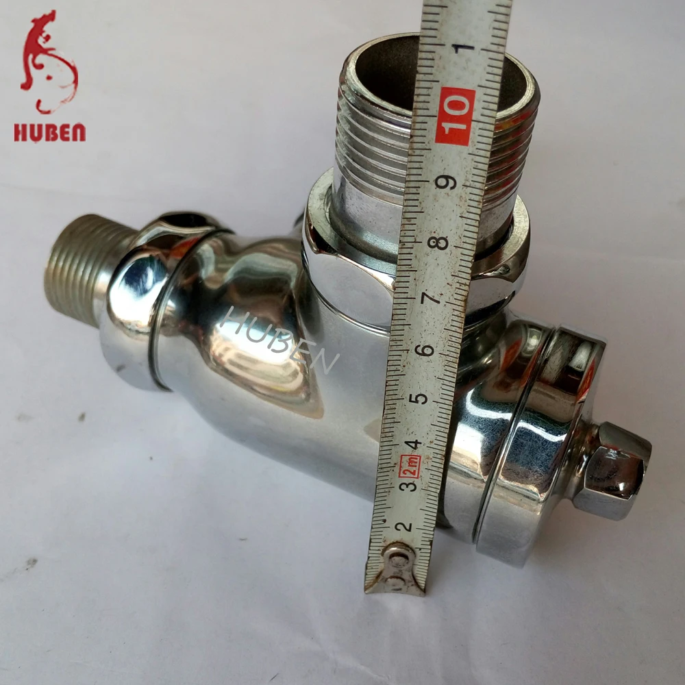 
Chrome plated foot operated flush valve for toilet 