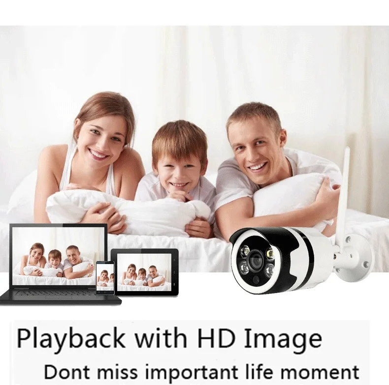 Smart IP66 Wire-Free Wifi Security Camera h 265 waterproof outdoor bullet cctv surveillance system