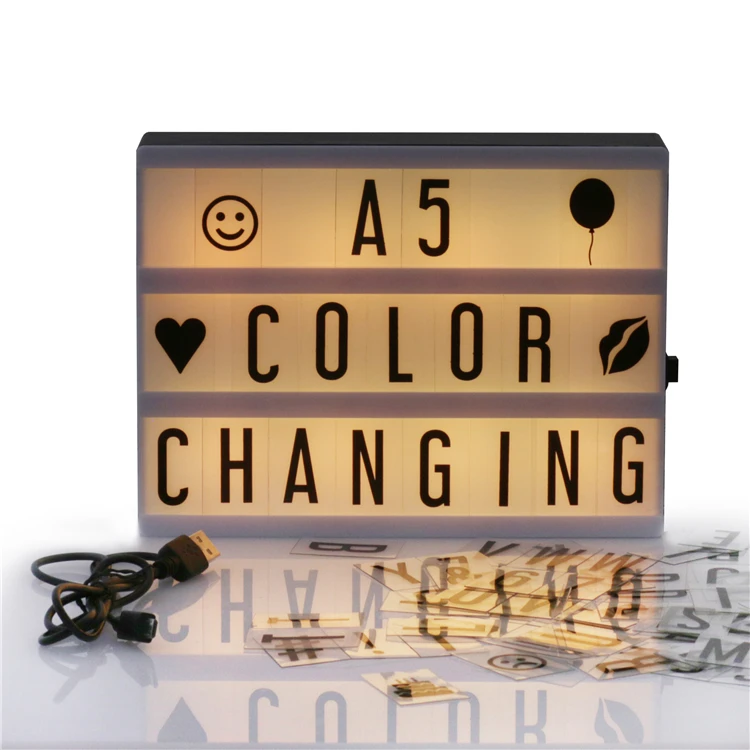 Normal Color Change Party Event Decoration Gift Message Light Cinema Box A5 mini cinema light box