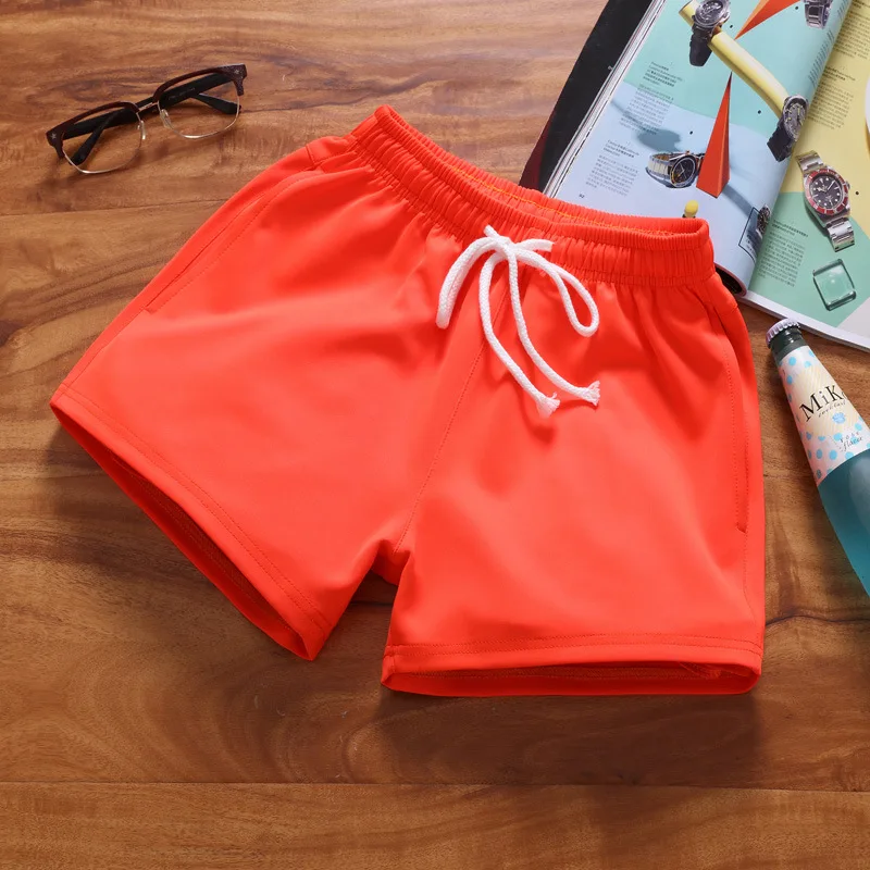 
Large Size Summer Beach Shorts Solid Color Casual Sports Running Couple Shorts 