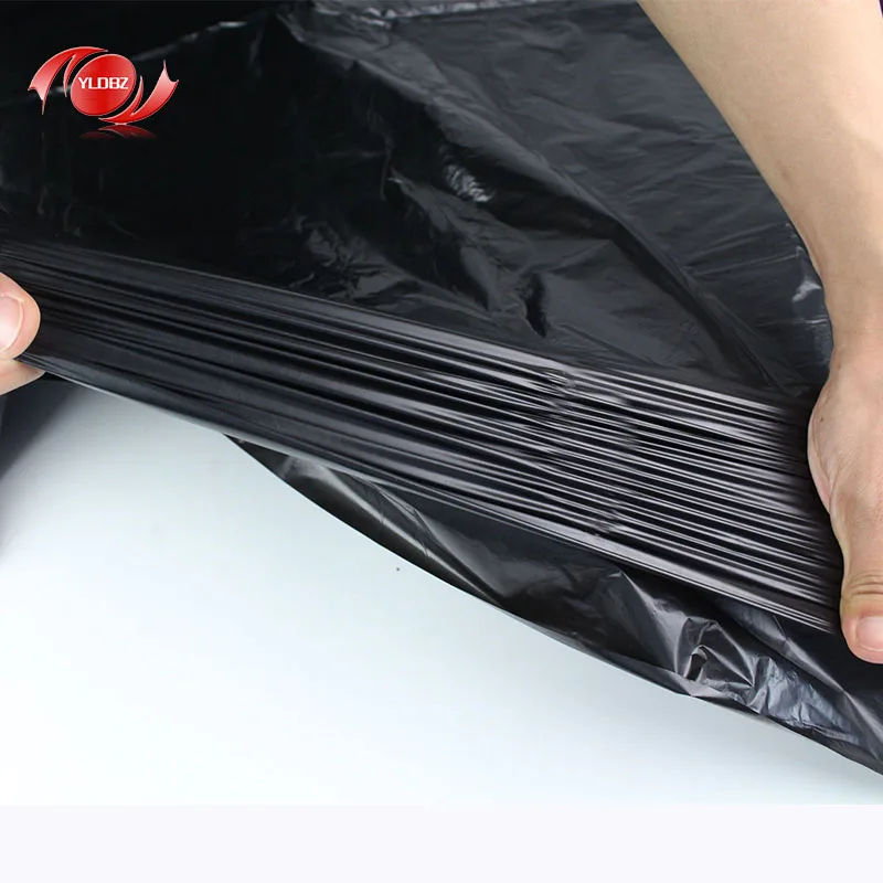 
large size black plastic poly trash garbage bag 