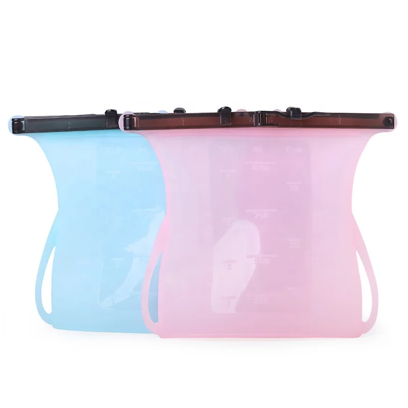 
Amazon 2020 Leakproof BPA Free Large Volume Vacuum Silicone Bag For Food Storage 