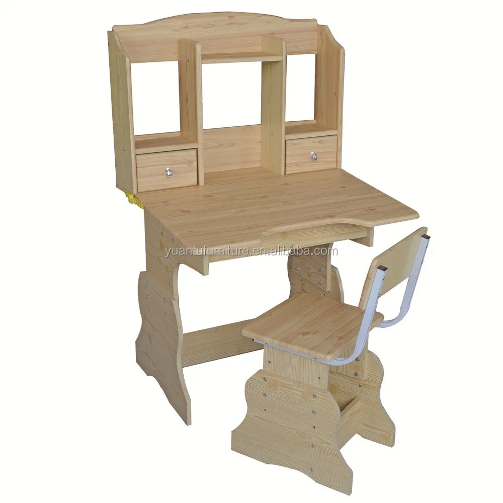 wooden children drawing table and chair
