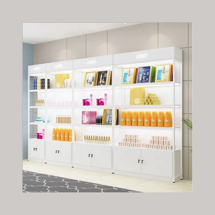 
Custom Nail Polish Makeup Cabinet Display Booth Display Stand Shelf Showcase Perfume Store Furniture Display Design 