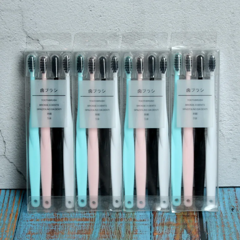 4 pcs Small head Toothbrush  in PVC packing Adult toothbrush