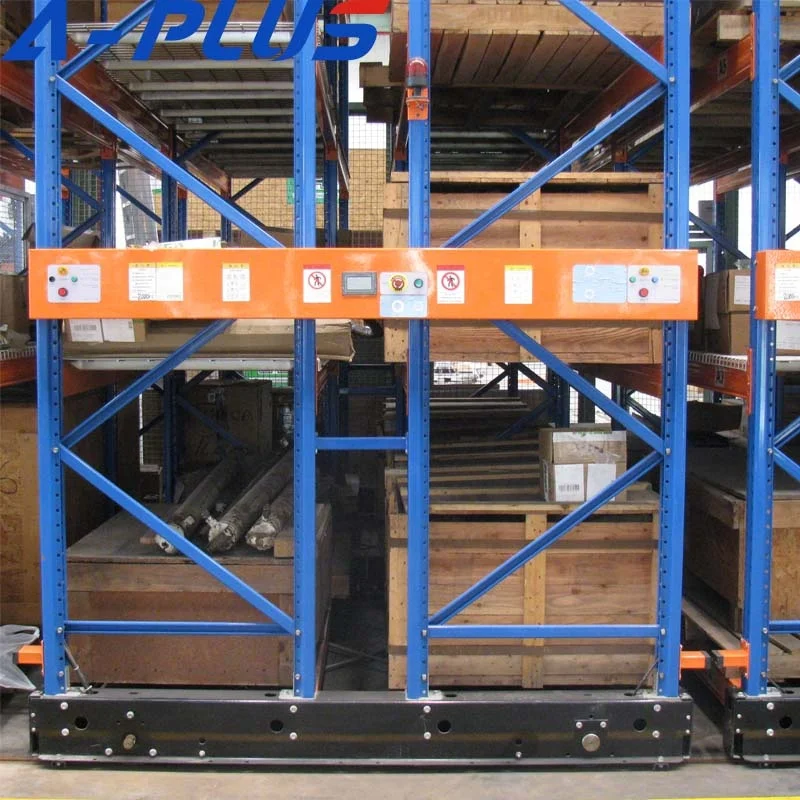 Electrical Movable High Bay Pallet Racking With Guide Rail For All Goods Storage From Nanjing A-plus warehouse storage use quality goods