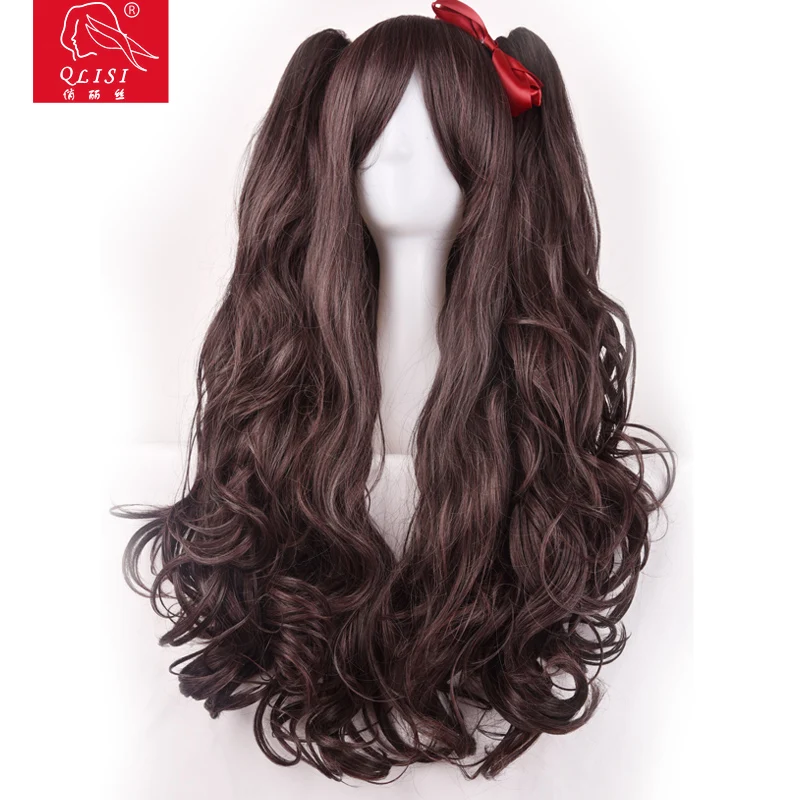 Brown Color Synthetic Hair Curly Ponytail Lolita Cosplay Wig long blonde lace front wigs wholesale wigs