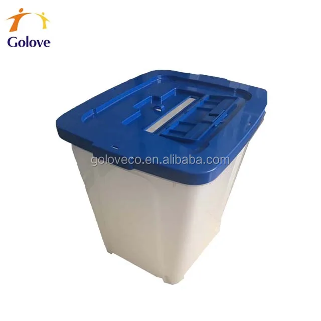 Stackable plastic voting box with seals lock