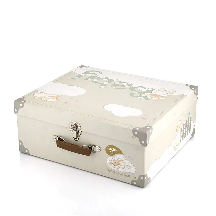 Cute Carton Baby Products Packaging Box Custom Children Suitcase Shaped Cardboard Gift Box