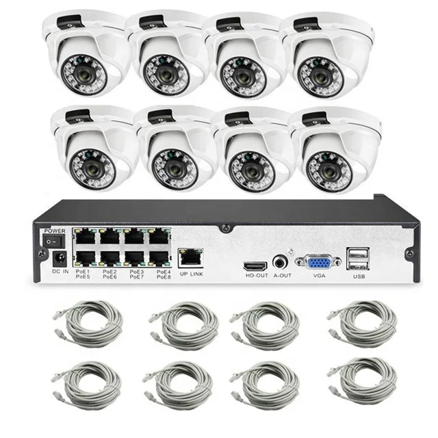  Система видеонаблюдения 8 каналов 1080 пикселей 2 Мп IP-камера облако POE NVR система ночного видения