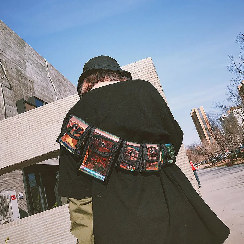 
fashion streetwear functional tactical cross shoulder bags hip hop chest rig waist bag 