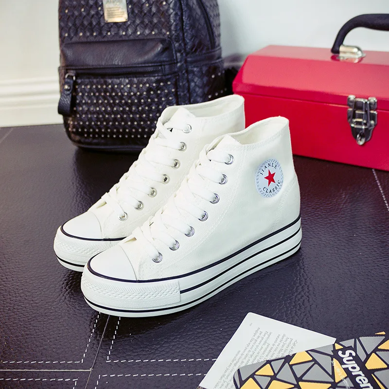 
Custom Made lace up high top Women Canvas Shoes Wholesale factory price 