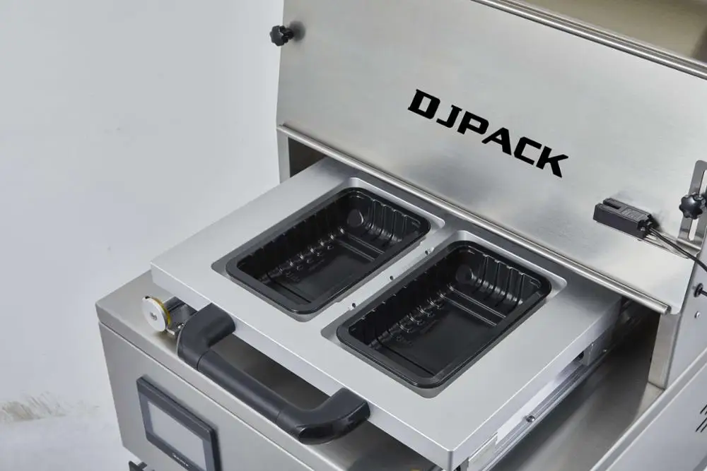 
DQ400T-E Sandwich Pasta Tray Sealer With Gas Flushing Gas Purging MAP Food Tray Sealing Machine 