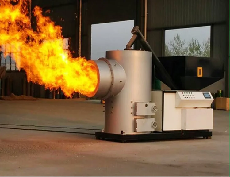 biomass wood chips/sawdust pellet burner connect with aluminum melting furnace