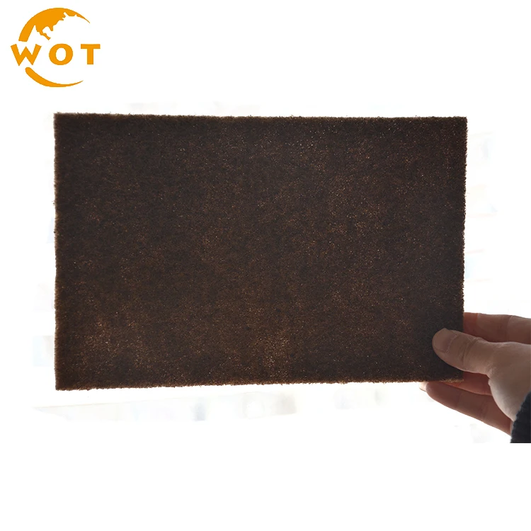 
150X230Mm Brown Non-Woven Nylon Fabric Aluminium Oxide Scouring Pads 