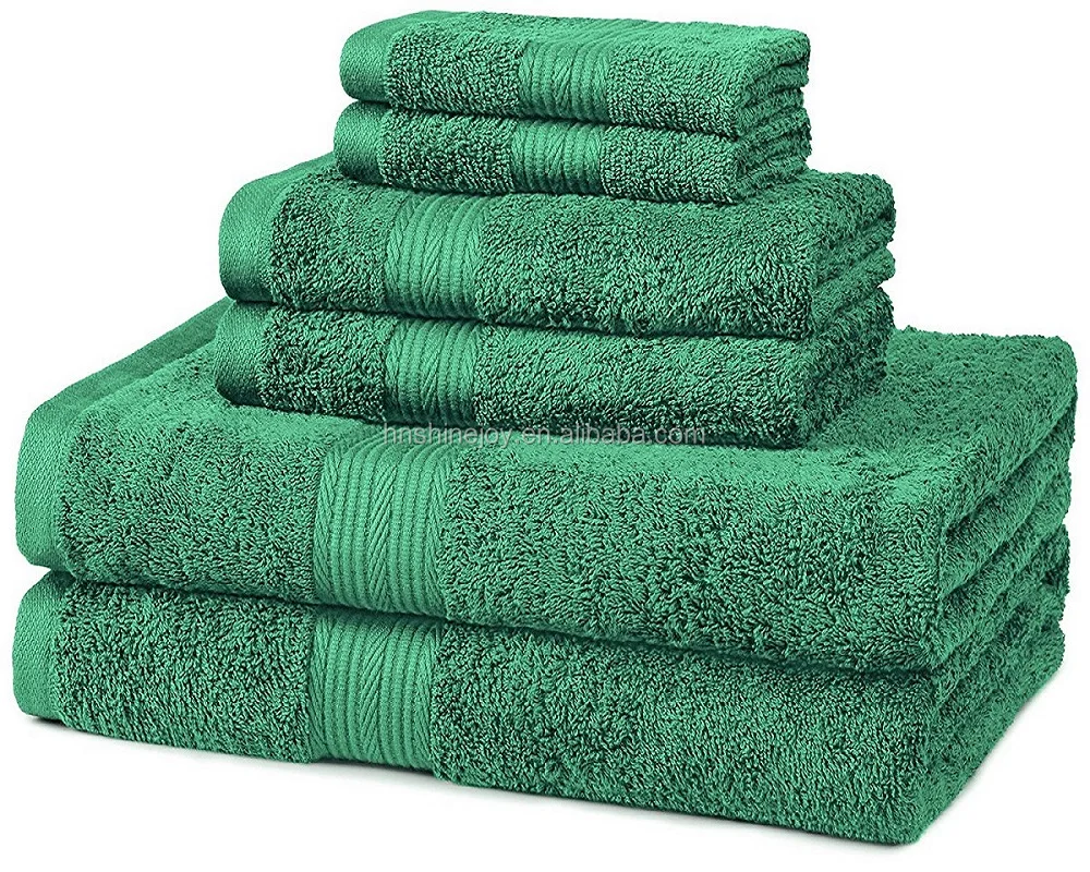 
Highly Absorbent and Softness 2 Bath Towels 2 Hand Towels 2 Washcloths 6pcs green Egyptian cotton towel set 