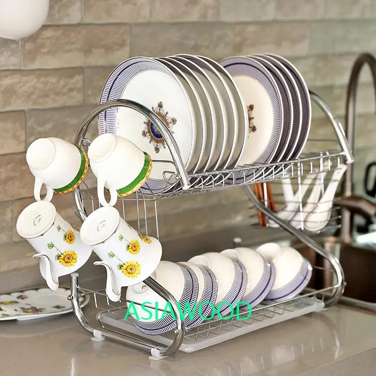 The Best and Cheapest desktop 2 tier iron kitchen dish bowl rack