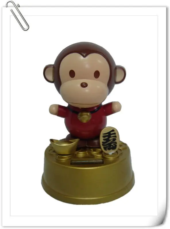 
Moving toy animal flip flap solar figure monkey miniature car decoration 