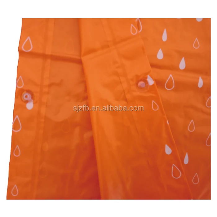 Orange simple children PVC square poncho
