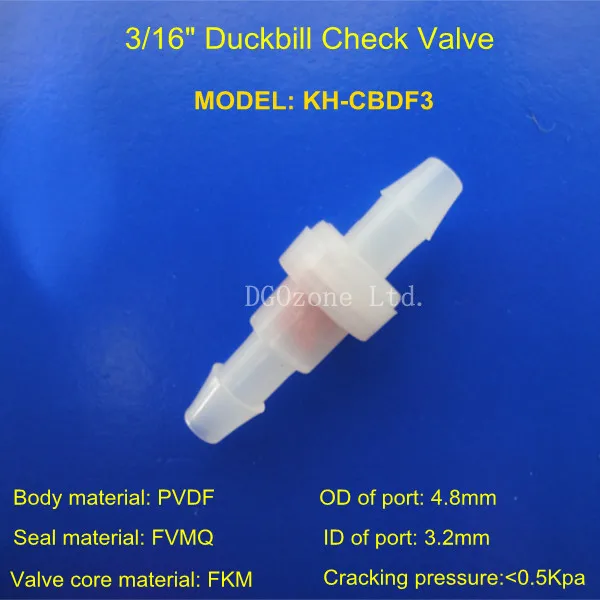 Mini Plastic Ozone Valve 3/16' Non-return Manual Power Diaphragm Structure High Temperature 6mm Barb Duckbill Check Valves