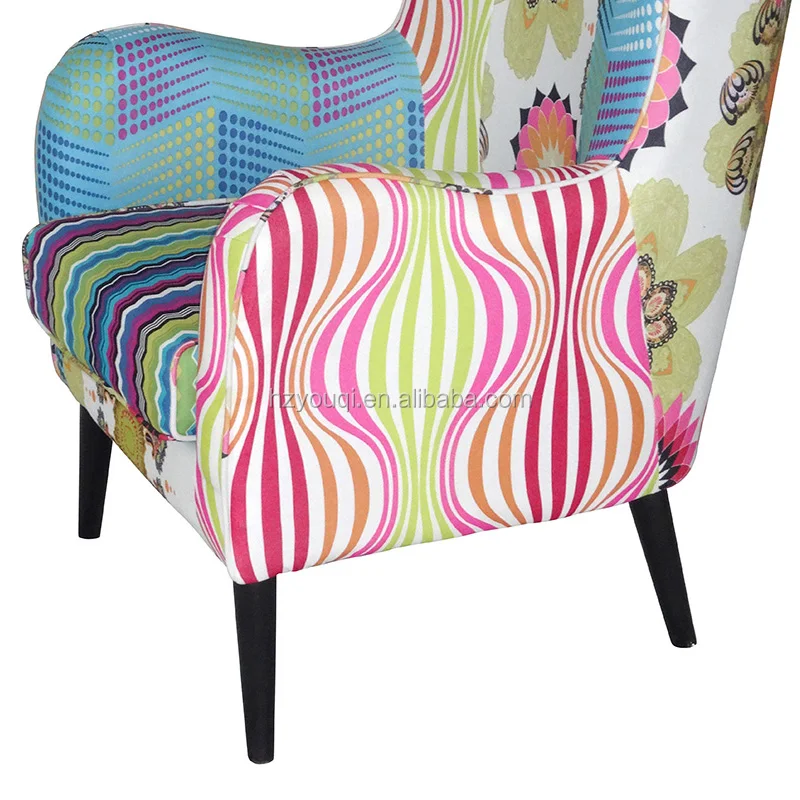 
french vintage indoor Patchwork dining sofa chair patchwork cover for dinning chair 