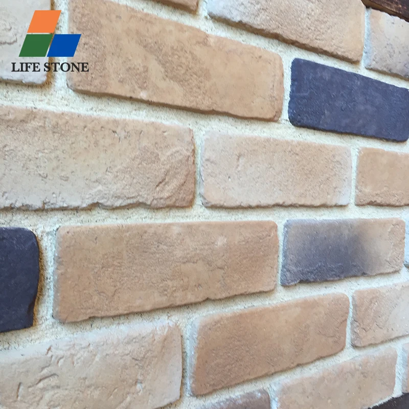 Decorative faux red brick wall panels stone cladding veneer facades slip artificial stone Exterior decorative garden wall stone
