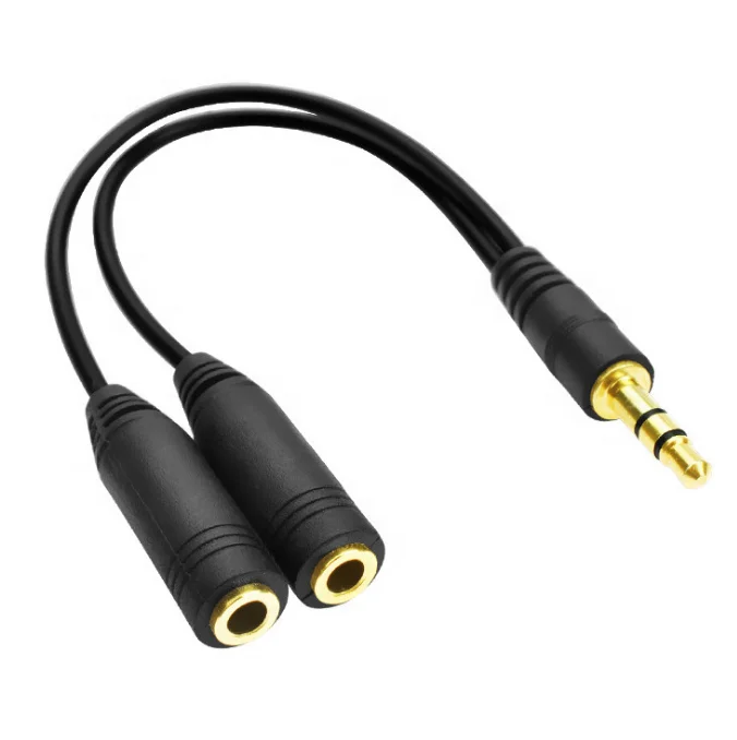 3.5mm Stereo Audio Jack Male Splitter to Dual 3.5mm Stereo Adapter Female