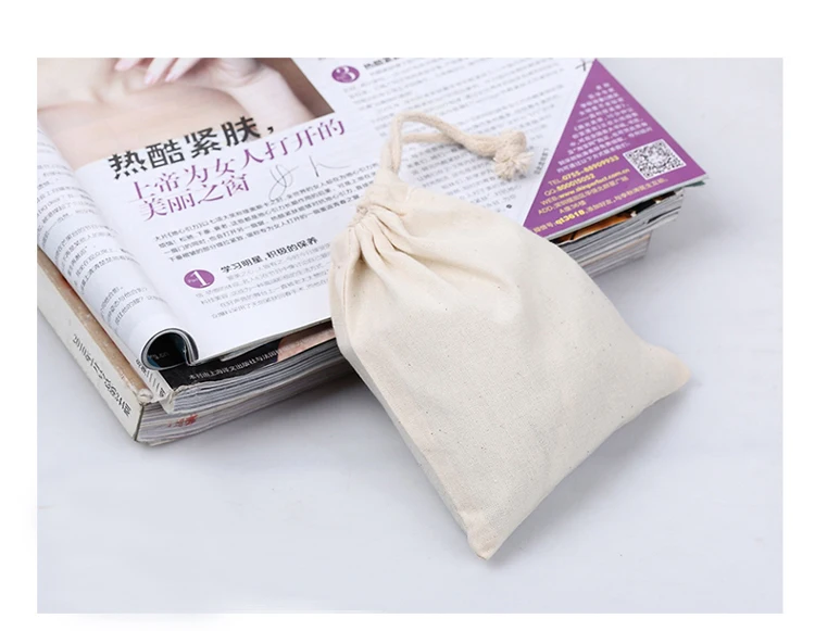 Nature Drawstring Cotton Pouch For Jewelry Muslin Bag canvas drawstring bag