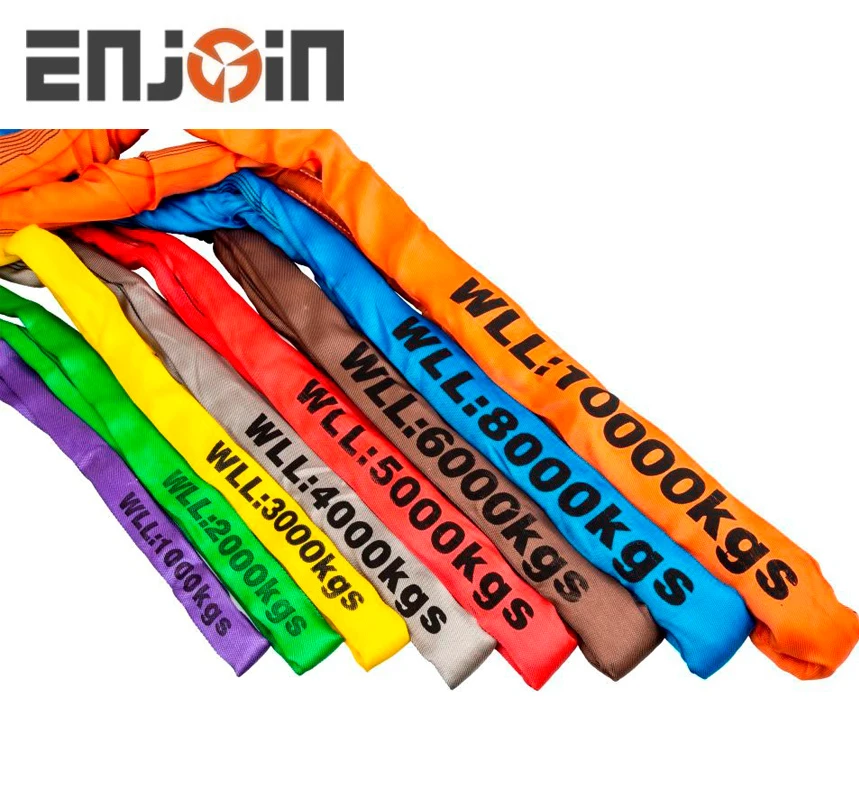 ENJOIN SF 7:1/ 5:1 Custom Weight Lifting Straps Flat Belt Round Slings For Lifting Loads