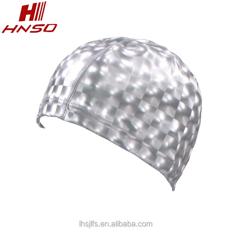 
High stretch waterproof custom logo ear-protection dreadlocks PU fabric swim caps 