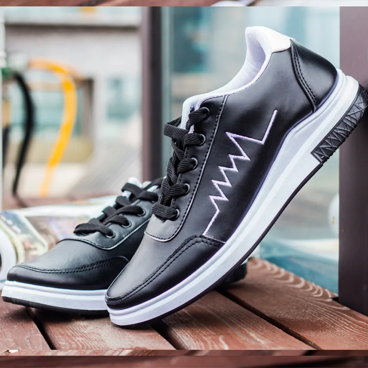 Fashion Male Causal PU Upper Student Flat Running Shoes