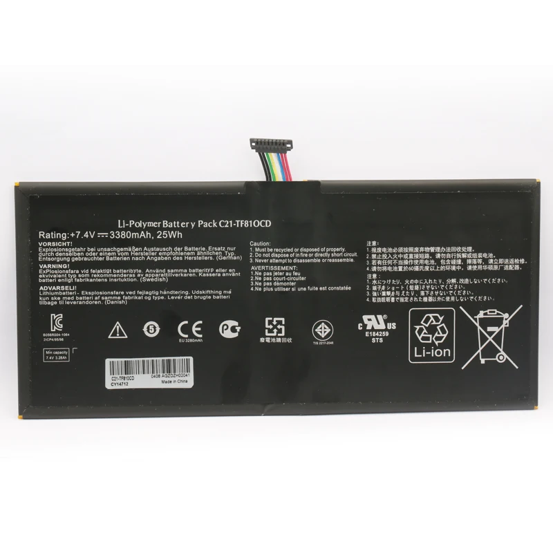 Replacement Laptop Battery for ASUS C21-TF810CD 3380mAh Batteries Laptop Battery