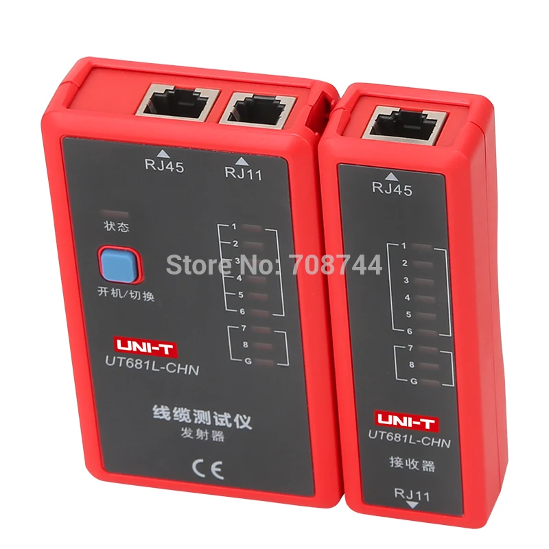 UNI-T UT681L Portable Cable Tester Line Detector Tests Ethernet Cables And Telephone Lines With RJ45 And RJ11 Interface