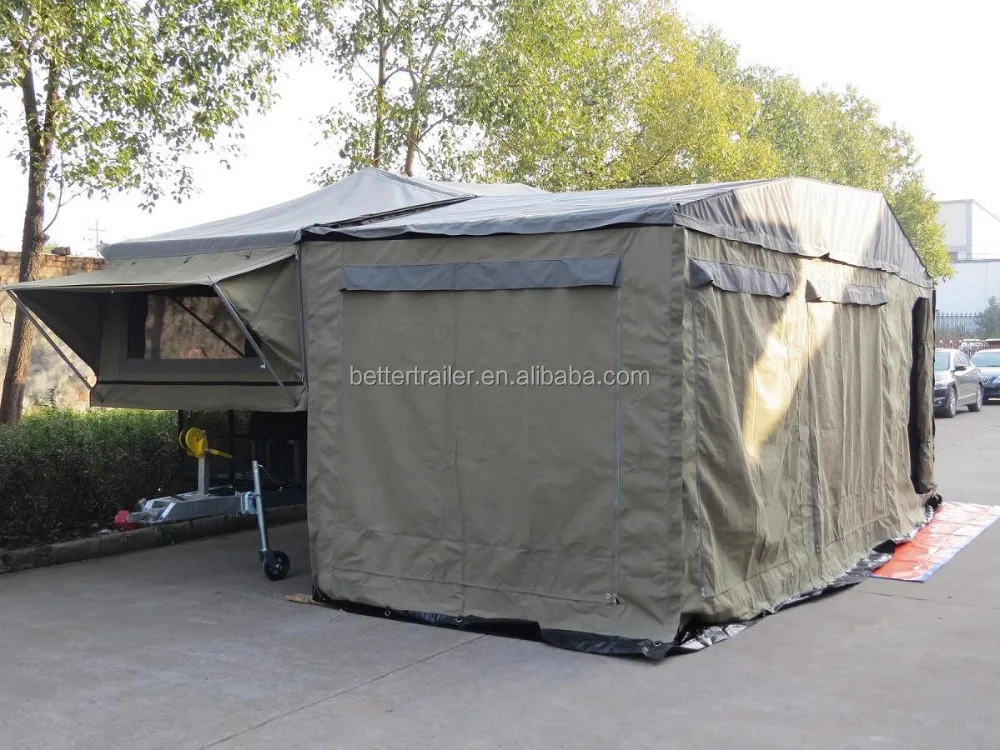 automatically open three room box tent trailer